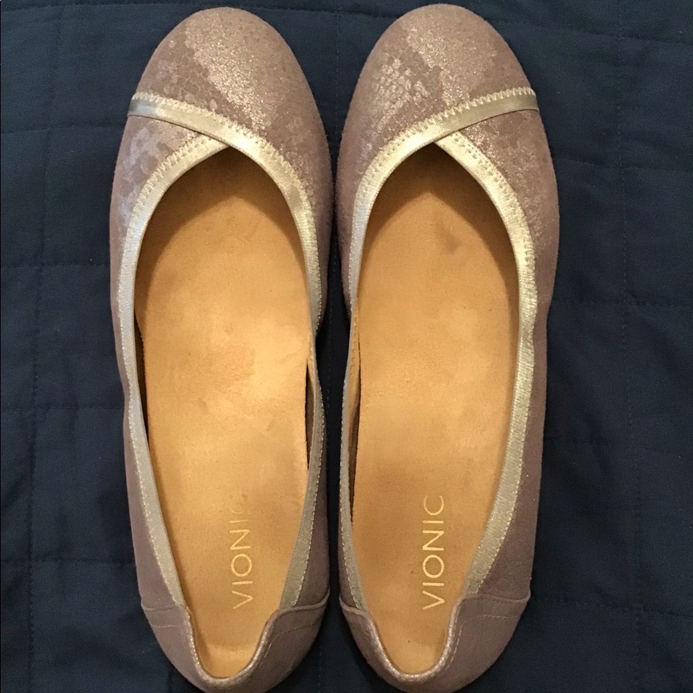 Vionic Women's Caroll Metallic Light Lilac Ballet Flat Slip On Size 11